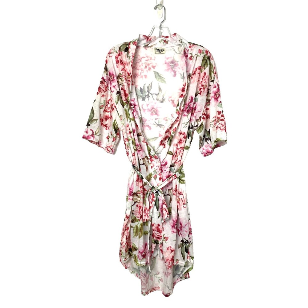 Show Me Your MuMu Womens Robe Size S Lounge Wear Spa Garden Floral Pink Short